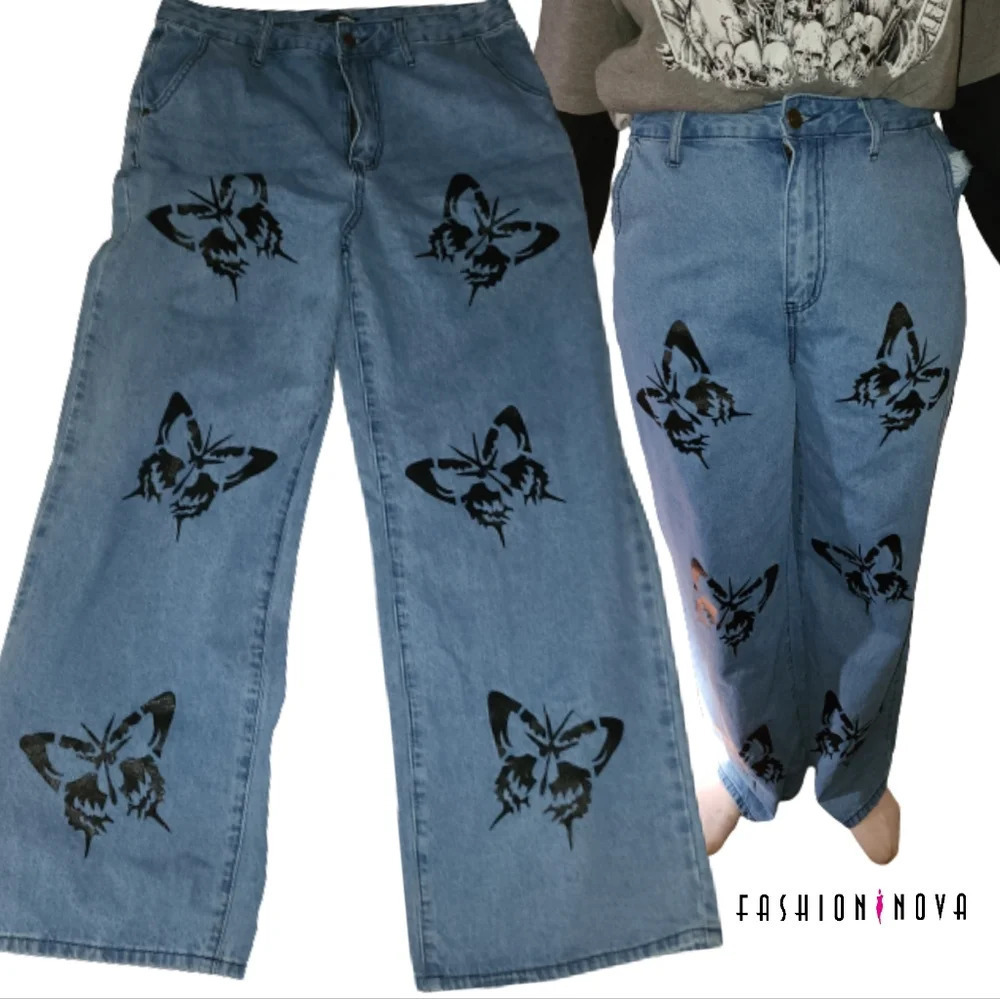 Fashion Nova‎ Butterfly Jeans 12/ Junior 13